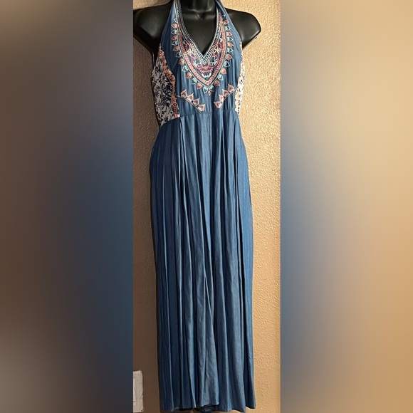 BRAND NEW Flying Tomato Halter Jumpsuit Womens Large Halter Floral Wide Leg - Picture 2 of 5